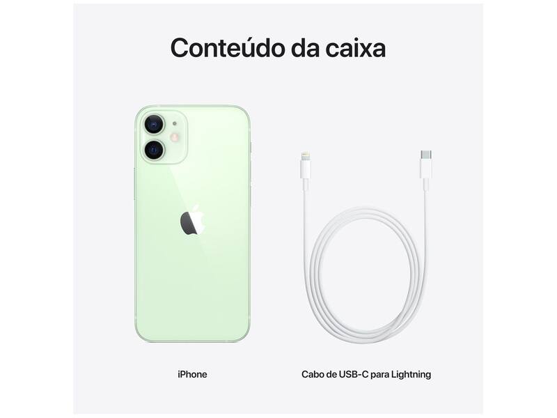iPhone 12 Mini Apple 256GB Verde 5,4” - Câm. Dupla 12MP iOS